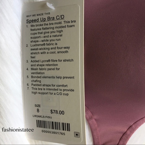 NWT lululemon Figue Speed Up Bra high support C/D - Picture 4 of 7